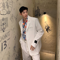 Korean version of the suit mens suit high-end Yuppie temperament net red white suit two-piece spring and autumn ins trend