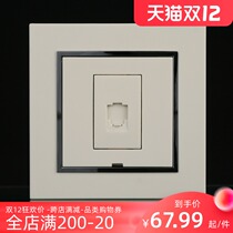 TJ TJ space-based switch Deqi series 86 socket one four-cell phone socket Ivory White