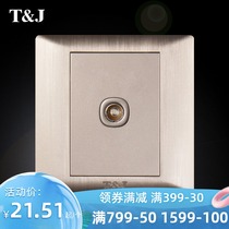 TJ sky-based switch socket brushed panel Yue Ting Sha Jin a TV antenna with lightning protection 86 type household