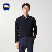HLA Heilan House Hydrochloro - sweating long - sleeved POLO shirt 2023 new coloured rolling-through - bead man