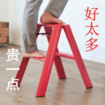 Small ladder household folding ladder three-step aluminum alloy thickened Hasegawa with the same herringbone ladder dormitory ladder shelf
