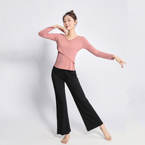 Dance practice clothes top long sleeve shape clothes female art test training dance classical dance modern dance wide leg pants set