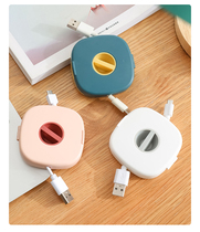 Rotatable fixed wire charging wire mouse network cable storage box data cable earphone wire hub with mobile phone holder