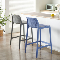 Nordic bar chair Net red ins simple modern high chair milk tea shop restaurant high bar chair backrest plastic bar stool