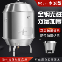 Large 90cm commercial Hong Kong-style roast meat furnace double-layer thickened stainless steel love thinking project roast duck oven goose oven