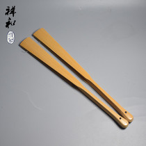 (Xianghe Fan Square)Wang Wenbao Old jade bamboo folding fan Water drop head Wen play folding fan Water mill Literati fan Stick beam scraper Mi