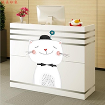 Cheap cash register small front desk new food shop with lock jewelry shop white desktop flat modern beauty shop