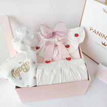 Baby gift box Princess Newborn baby powder cotton clothes set Full Moon one year old gift items practical high-grade