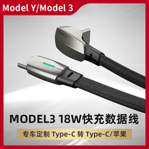 Suitable for Tesla Model3 mobile phone charging cable model car Apple Android typeec fast charging line accessories