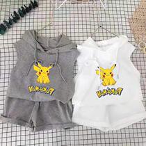 Childrens vest hoot suit 2022 summer new shorts male and female suit baby in the babys two - piece sets