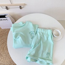 Small and middle - sized short - sleeve shorts suit summer new Korean version of relaxed boys and girls two pieces