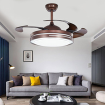 Invisible fan lamp ceiling fan lamp dining room bedroom living room American fan chandelier Nordic variable silent electric fan lamp