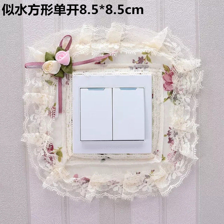 Bathroom socket girl Korean-style home three-dimensional bedroom light switch protection set Nordic style fabric lace