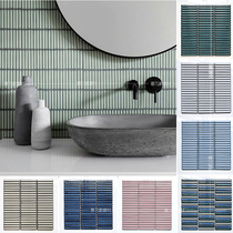 Retro long strip kiln mosaic tile toilet bathroom wall brick restaurant background bar wall decoration main material