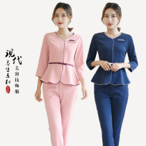 New autumn and winter beautician work clothes female beauty salon technician fashion large size clothes foot bath hotel front desk tooling