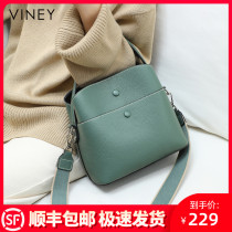 Viney leather bag 2020 new fashion bucket bag joker handbag 2021 summer messenger womens bag