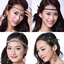 Flying charm new belly dance accessories belly dance wooden beads feather head rope hair belt hand rope chain waist decoration 1