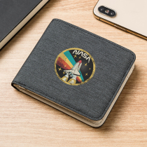 NASA American Aerospace Agency Perimeter Personality Tide Card Crosswalk Folding Student High School Kid Short Wallet Boy