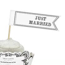 Lillian Rose Vintage Black and White Just Married C