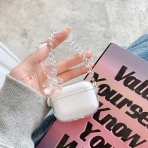 Applicable airpods3 protective sleeve Apple wireless Bluetooth headphone pro 2 1 generation crystal hand chain bear transparent shell