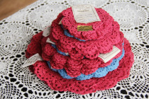 (Value old inventory * thin line handmade crochet) neat and delicate crochet round pad