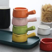 Japanese-style ceramic belt handle Mini small milk pot Small milk pot Milk cup Milk jar with handle Milk cup Sauce dish Coffee appliance