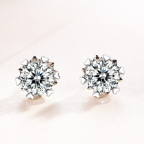 Moissanite earrings classic snowflake 925 sterling silver 18k platinum mozzler earrings earrings for girlfriend gift