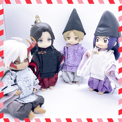 taobao agent Only Liyi OB11 GSC P9 P10 BJD12 baby clothing Japanese kimono Gradient purple -bottomed purple -bottomed cloth hunting lantern 袴