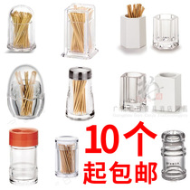 Crystal Hotel KTV toothbox hotel acrylic transparent toothpick bottle creative home plastic restaurant toothpick box