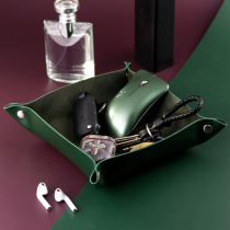 Into the door to put the key leather storage box creative sundries large capacity porch desktop storage plate ornaments