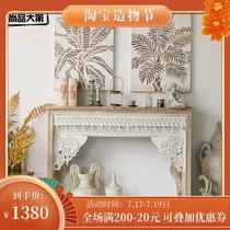 Vintage French fireplace case table Villa carved solid wood decoration living room entrance cabinet to do old clothing store display