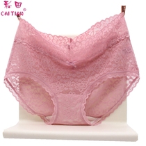 Colour Field Briefs Feminine Transparent Silver silver Antibacterial Mid Waist Lifting Hip Full Lace Mesh Yarn Lady Flat Corner Underpants Summer