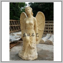 Shengcheng Stone Art Sandstone Angel Girl Sculpture Sandstone European Round Sculpture Garden Landscape Sculpture Park Landscape Decoration