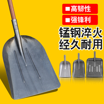 Big shovel Old extra-large manganese steel flat head dung shovel square head coal shovel high carbon steel increased thickened widened plate spade