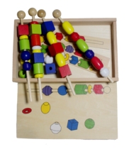 Versatile intellect string of beads case children Puzzle Wearing Pearl Wooden Toys One-year-old Baby Toy New Year Special Price