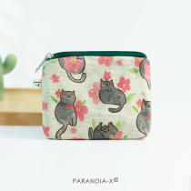 Paranoia-X (original design) spring cat rest handmade small bag coin wallet card bag storage