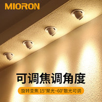 Elephant led spotlight adjustable zoom downlight embedded home living room cob bulls eye ceiling light Poly astigmatic hole light