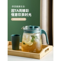 Glass cold kettle household water refrigerator cool kettle summer high temperature teapot large capacity cold water cup pot set