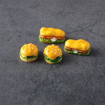 Hamburger bun miniature food play mini model childrens kitchen supermarket play house simulation super small food play
