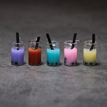 Pearl milk tea miniature food play mini model diy small kitchen supermarket play house scene simulation super small food