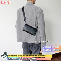 KAFKAsSHOP long strip shoulder bag mobile phone bag Black neutral men and women Korean tide couple personality street shot