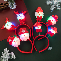 Christmas cute elk headband headgear glowing with lights Christmas decorations headband holiday head buckle dress up supplies