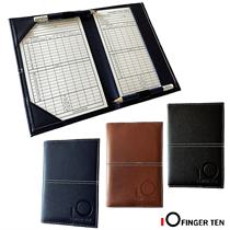 High-grade golf leather scorecard 3 colors with two scorecards color notes or random