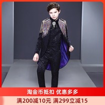 Boys dress childrens suit suit suit small suit three-piece model catwalk host piano performance tuxedo