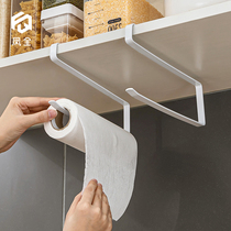 Punch-free bathroom towel rack kitchen plastic wrap rag storage rack bathroom hanging roll paper rack hanger