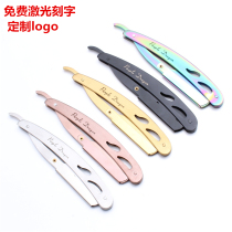 Zilong stainless steel manual 74 shaving knife holder razor mens hair old-fashioned double-sided scraper eyebrow haircut