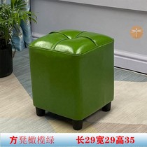 Solid wood low stool home living room bench adult rectangular shoe changing stool soft bag round stool coffee table square stool small leather stool
