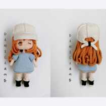 (250) Lovely Platelet Girl Crochet Illustration Handmade Wool Tutorial Doll Crochet Illustration