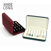 High-end leather pendant storage box bracelet necklace finishing box Travel portable ring earrings storage box