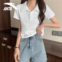 Amtap short sleeve T-shirt polo shirt woman 2022 Summer new white loose Breathable Speed Dry Casual Comfort Blouse